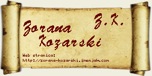 Zorana Kozarski vizit kartica